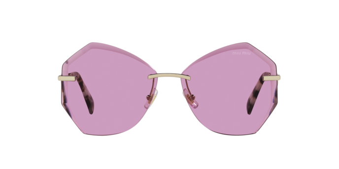Miu Miu MU55XS Cat Eye Sunglasses in Purple/Pale Gold, front view