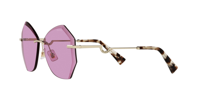 Miu Miu MU55XS Cat Eye Sunglasses in Purple/Pale Gold, side view