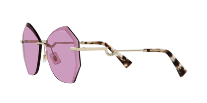 Miu Miu MU55XS Cat Eye Sunglasses in Purple/Pale Gold, side view