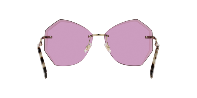 Miu Miu MU55XS Cat Eye Sunglasses in Purple/Pale Gold, back view