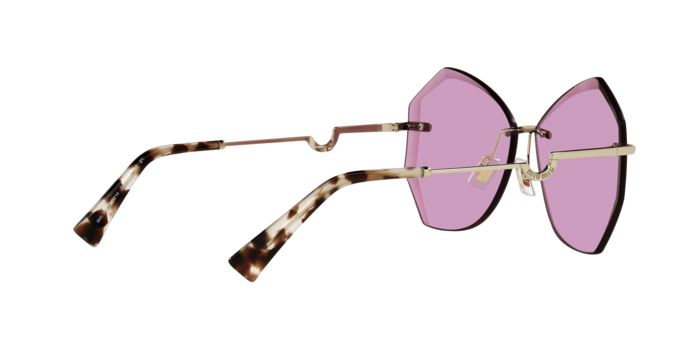 Miu Miu MU55XS Cat Eye Sunglasses in Purple/Pale Gold, detail view