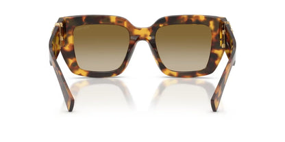 Miu Miu MUB05S Cat Eye Sunglasses in Dark Brown Gradient / Honey Tortoise, back view