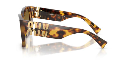 Miu Miu MUB05S Cat Eye Sunglasses in Dark Brown Gradient / Honey Tortoise, side view