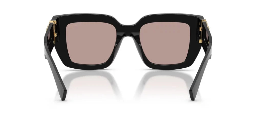 Miu Miu MUB05S Cat Eye Sunglasses in Light Purple Brown / Black, back view