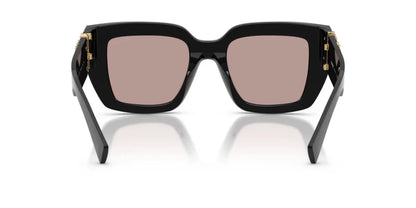 Miu Miu MUB05S Cat Eye Sunglasses in Light Purple Brown / Black, back view