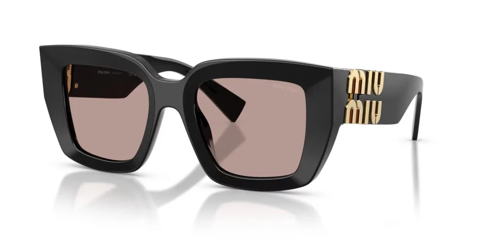 Miu Miu MUB05S Cat Eye Sunglasses in Light Purple Brown / Black, angle view
