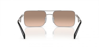 Prada PRA52S Square Sunglasses in Brown Mirror Silver Gradient / Silver, side view