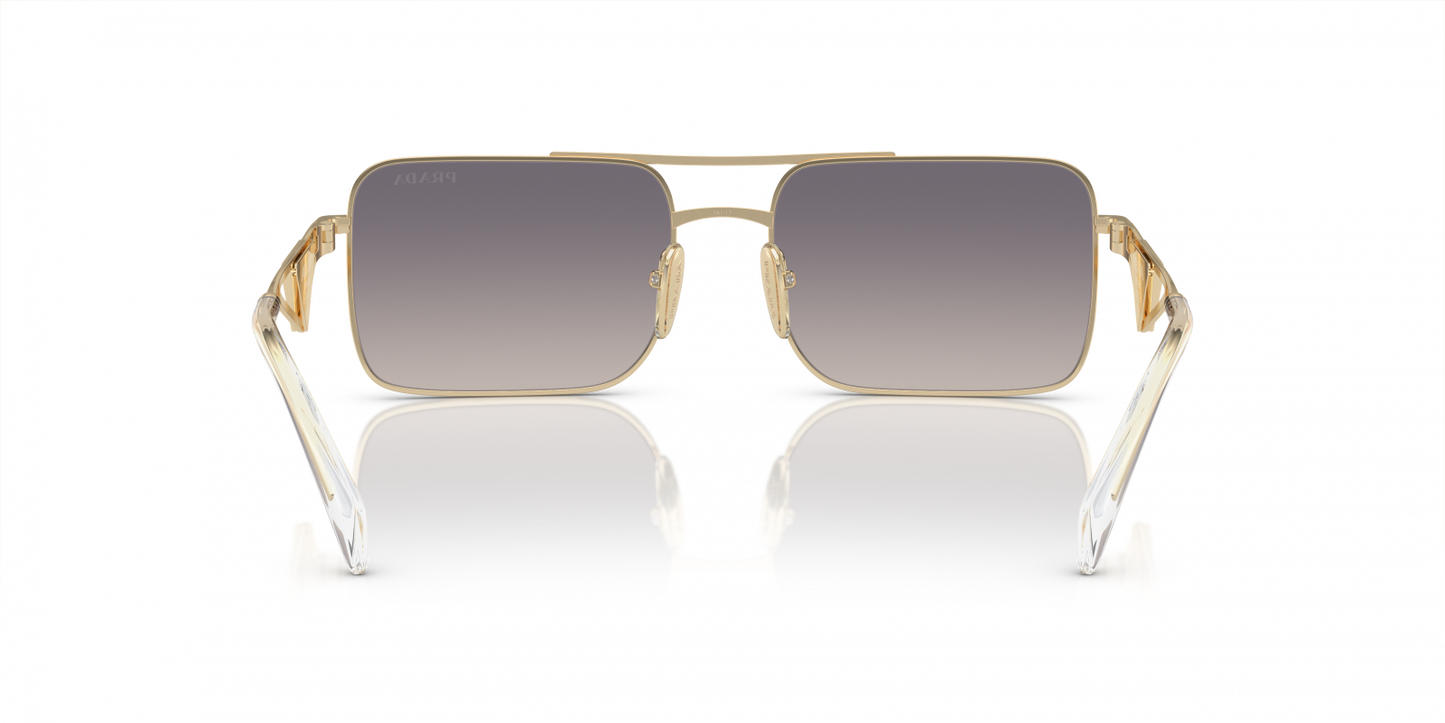Prada PRA52S Square Sunglasses in Gradient Blue Mirror Silver / Pale Gold, side view