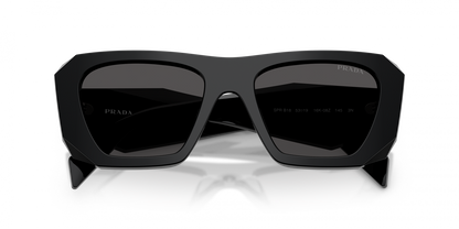 Prada PRB18S Square Sunglasses in Dark Grey / Black, side view