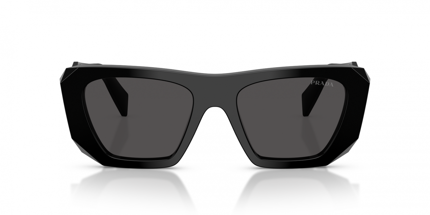 Prada PRB18S Square Sunglasses in Dark Grey / Black, angle view