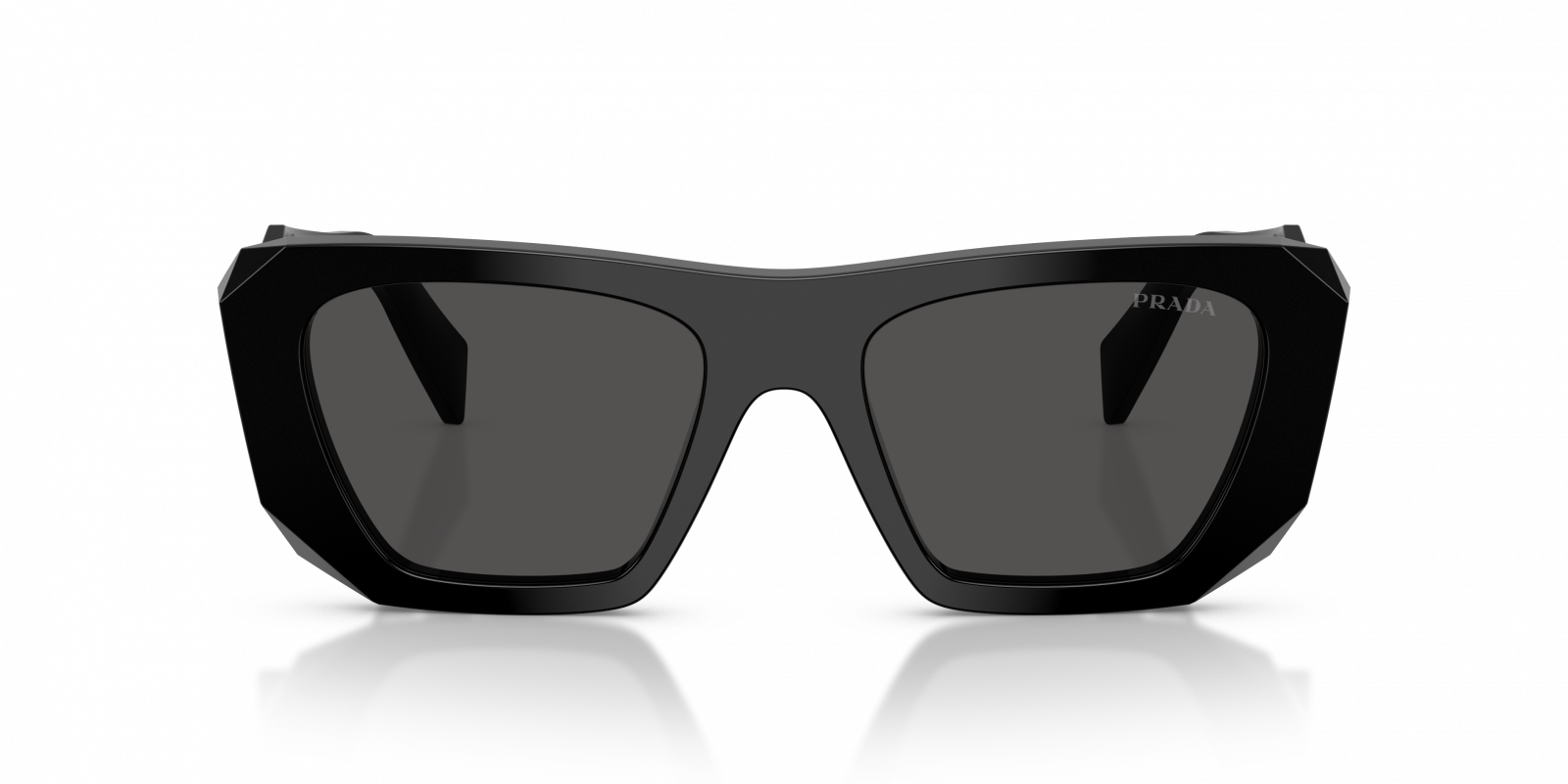 Prada PRB18S Square Sunglasses in Dark Grey / Black, angle view