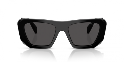 Prada PRB18S Square Sunglasses in Dark Grey / Black, angle view