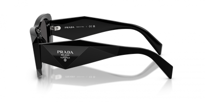 Prada PRB18S Square Sunglasses in Dark Grey / Black, back view