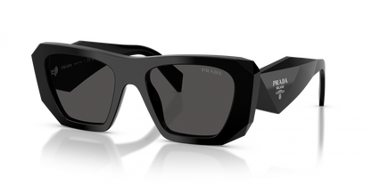 Prada PRB18S Square Sunglasses in Dark Grey / Black, detail view