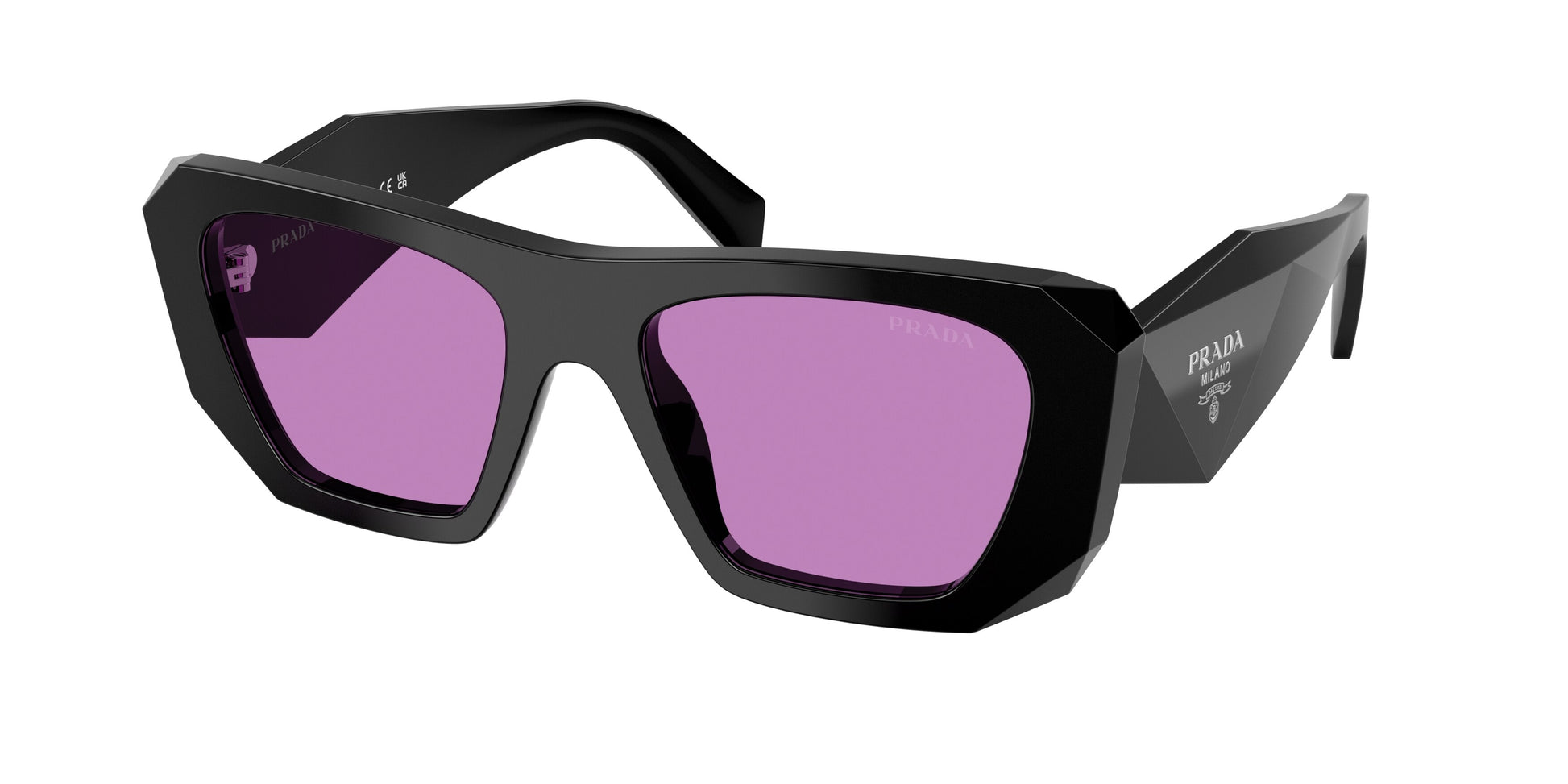 Prada PRB18S Square Sunglasses in Violet / Black, front view