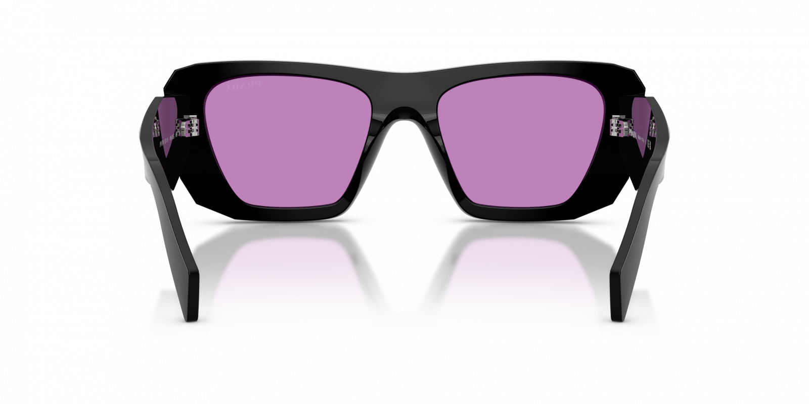 Prada PRB18S Square Sunglasses in Violet / Black, side view