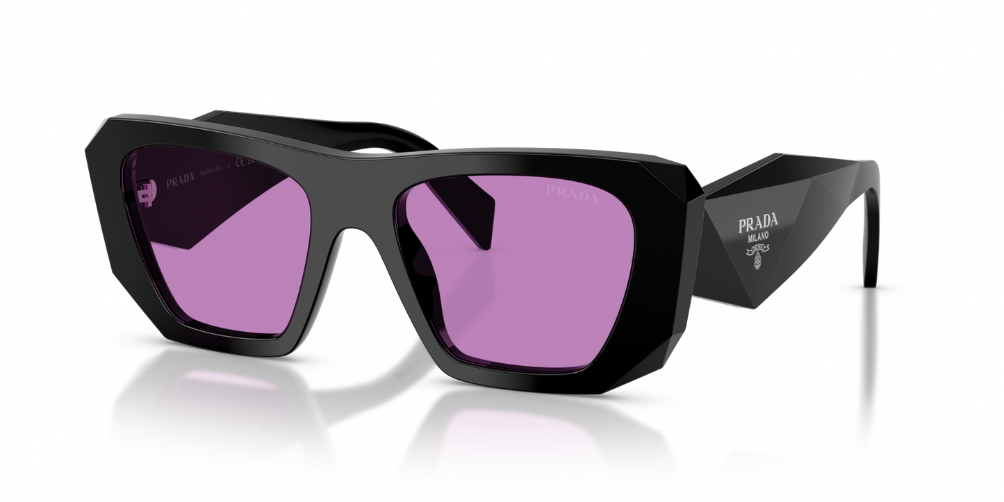 Prada PRB18S Square Sunglasses in Violet / Black, back view