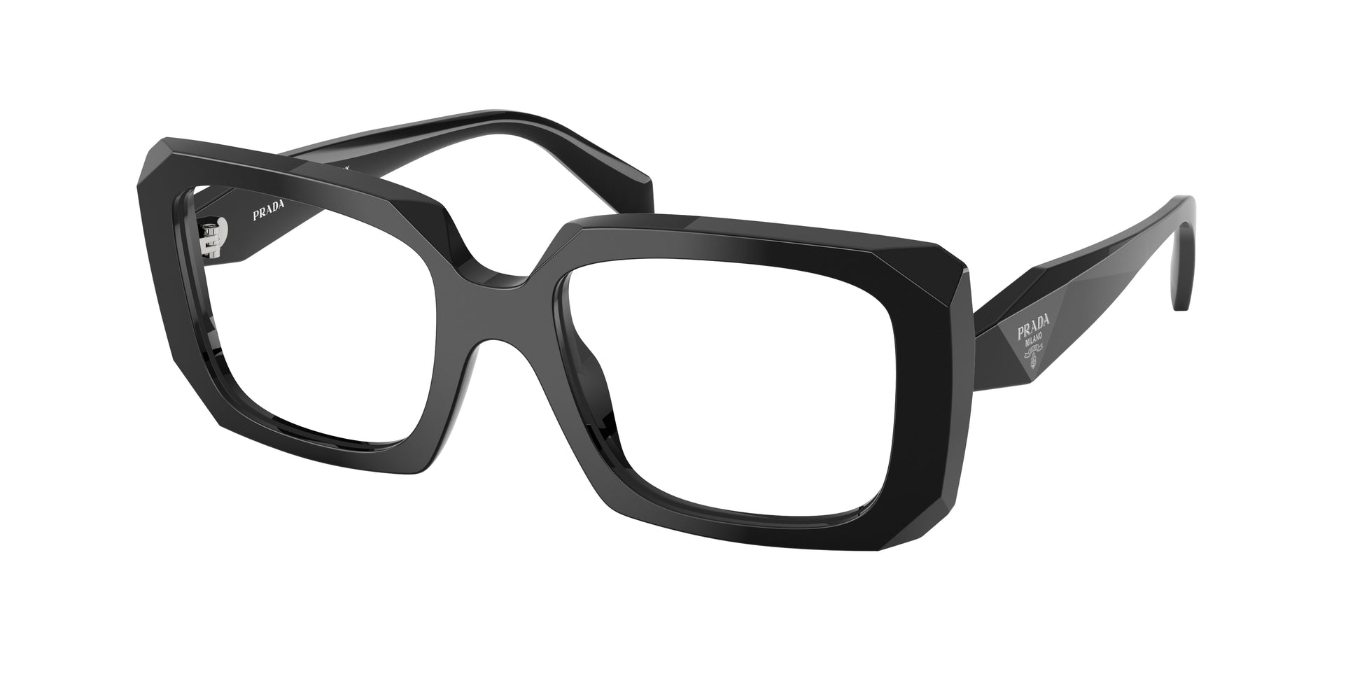 Prada PRC09V Square Eyeglasses in Black, front view