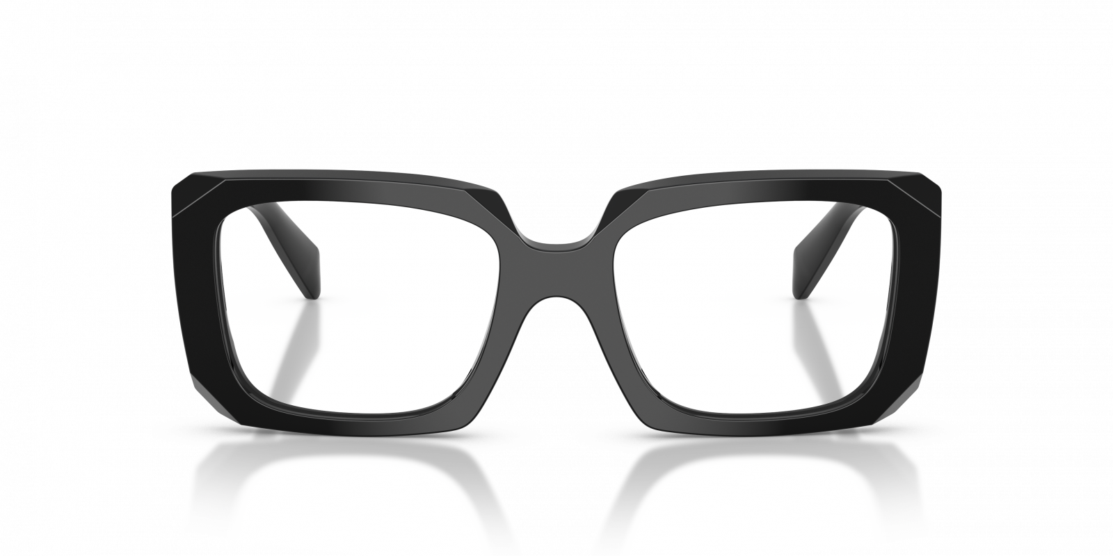 Prada PRC09V Square Eyeglasses in Black, angle view