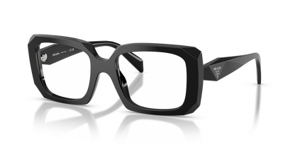 Prada PRC09V Square Eyeglasses in Black, back view