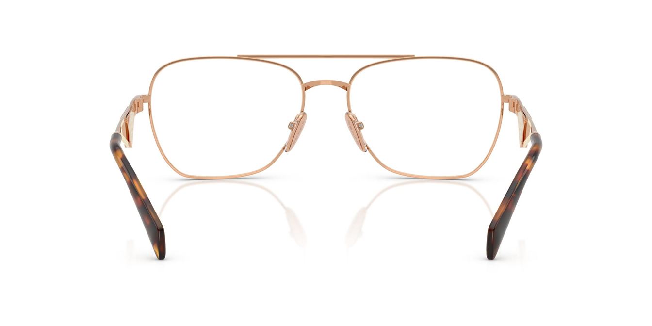 Prada PRB50V Pilot Eyeglasses in Rose Gold, back view