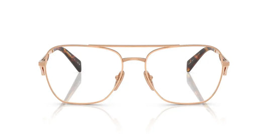 Prada PRB50V Pilot Eyeglasses in Rose Gold, front view
