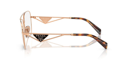 Prada PRB50V Pilot Eyeglasses in Rose Gold, side view