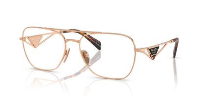 Prada PRB50V Pilot Eyeglasses in Rose Gold, angle view