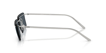 Prada PRC53S Rectangle Sunglasses in Solid Grey Lenses With Silver Frame, side view