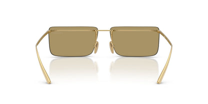 Prada PRC53S Rectangle Sunglasses in Solid Green Lenses With Gold Frame, back view