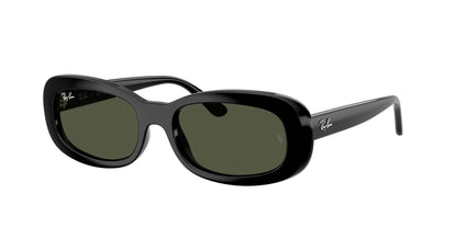 Ray-Ban RB2221 Oval Sunglasses in Green/Black, front view