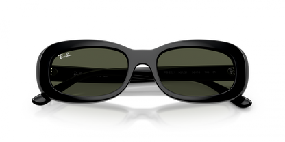 Ray-Ban RB2221 Oval Sunglasses in Green/Black, angle view