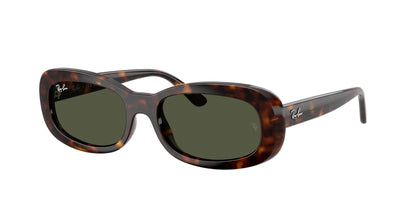 Ray-Ban RB2221 Oval Sunglasses in Green/Havana, front view