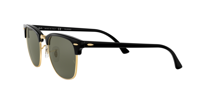 Ray-Ban RB3016 Square Sunglasses in G-15 Green/Black On Gold, angle view