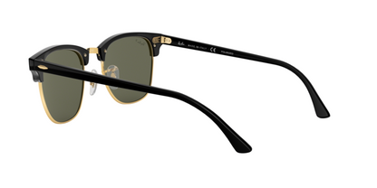 Ray-Ban RB3016 Square Sunglasses in G-15 Green/Black On Gold, back view