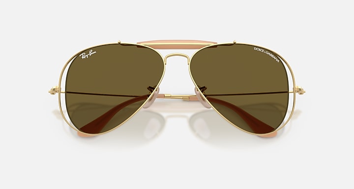 Ray-Ban RB3029M in Solid Green Lenses With Gold Frame (001/73)