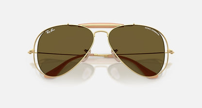 Ray-Ban RB3029M in Solid Green Lenses With Gold Frame (001/73)