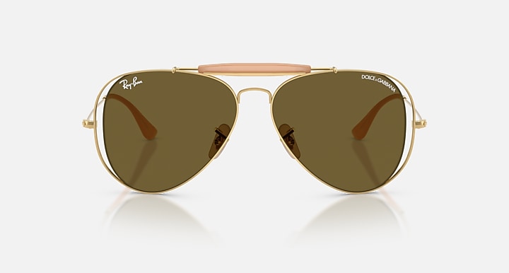 Ray-Ban RB3029M in Solid Green Lenses With Gold Frame (001/73)