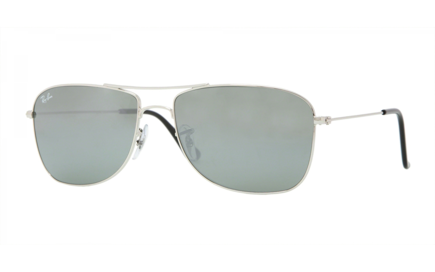 Ray-Ban RB3477 Rectangle Sunglasses in Grey Silver, front view