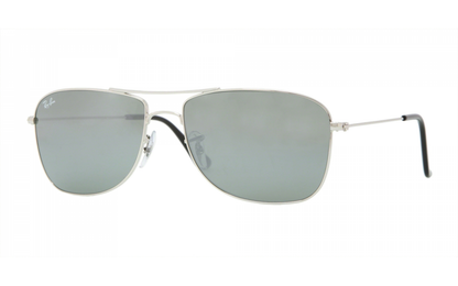 Ray-Ban RB3477 Rectangle Sunglasses in Grey Silver, front view