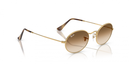 Ray-Ban RB3547 Oval Sunglasses in Brown Gold, front view