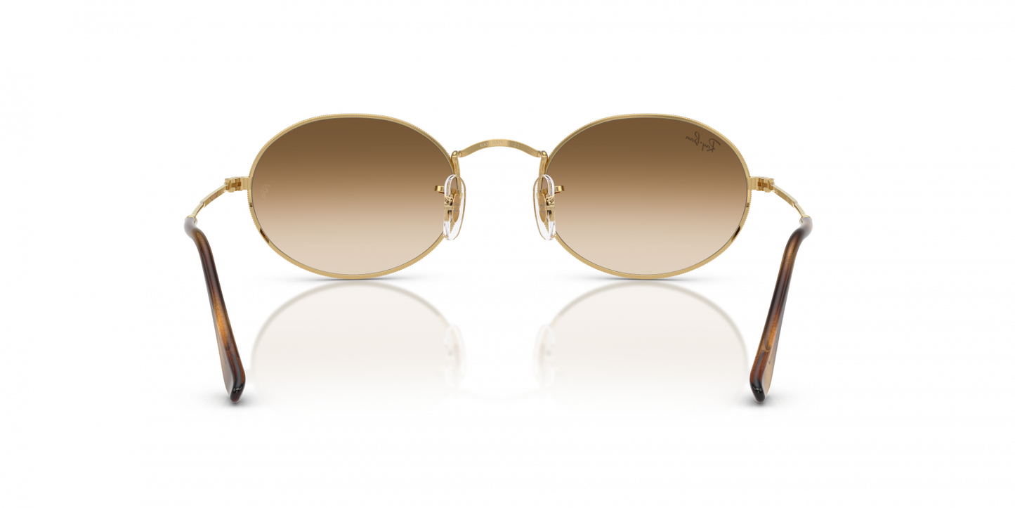 Ray-Ban RB3547 Oval Sunglasses in Brown Gold, angle view