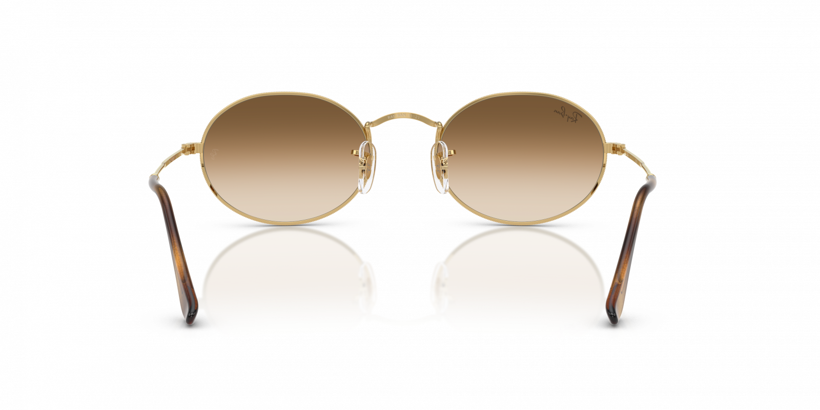 Ray-Ban RB3547 Oval Sunglasses in Brown Gold, angle view
