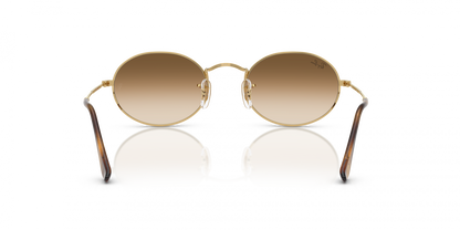 Ray-Ban RB3547 Oval Sunglasses in Brown Gold, angle view