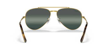 Ray-Ban RB3625 Aviator Sunglasses in Gradient Blue Lenses With Gold Frame, back view