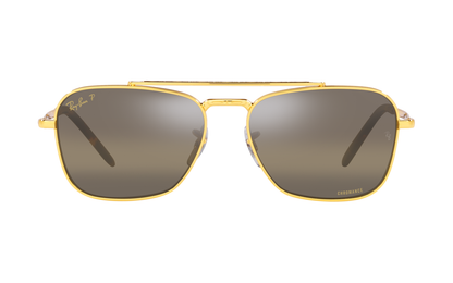 Ray-Ban RB3636 Aviator Sunglasses in Dark Brown Chromance/Legend Gold, front view