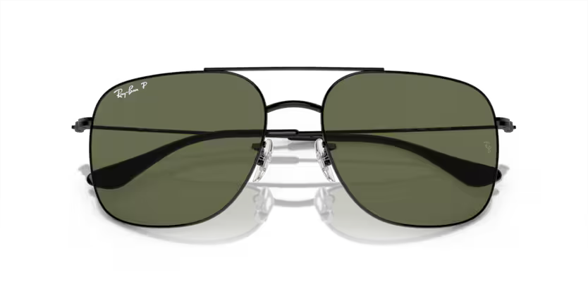 Ray-Ban RB3722I Square Sunglasses in Crystal Green/Black, detail view