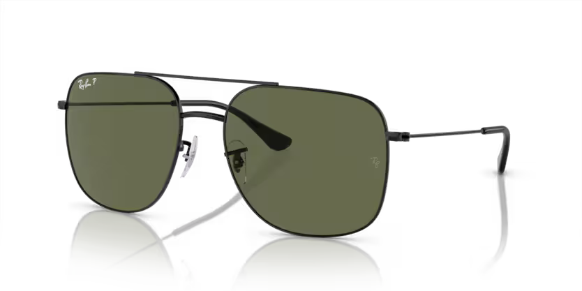 Ray-Ban RB3722I Square Sunglasses in Crystal Green/Black, angle view