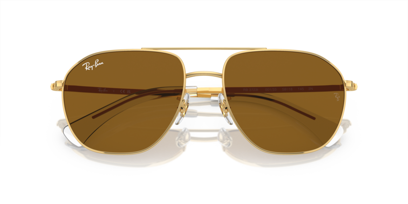 Ray-Ban RB3723I Square Sunglasses in Brown / Arista Gold, detail view