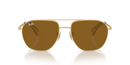 Ray-Ban RB3723I Square Sunglasses in Brown / Arista Gold, front view